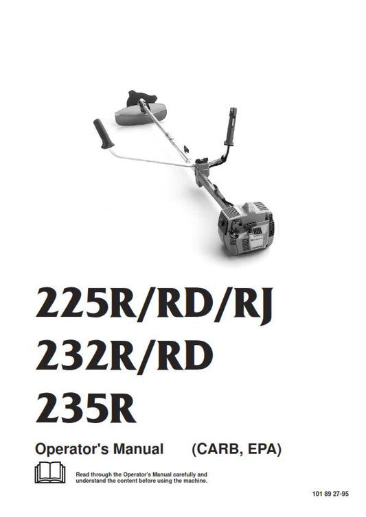 HUSQVARNA 225R 225RD 225RJ 232R 232RD 235R MANUAL REPRINTED COMB BOUND