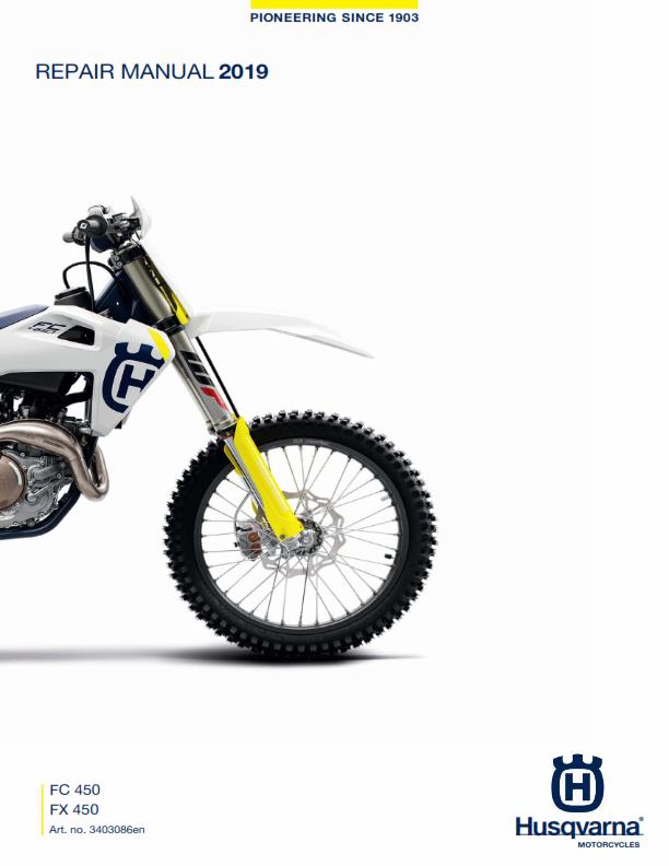 HUSQVARNA FC 450 FX 450 2019 REPAIR WORKSHOP SERVICE MANUAL REPRINTED COMB BOUND