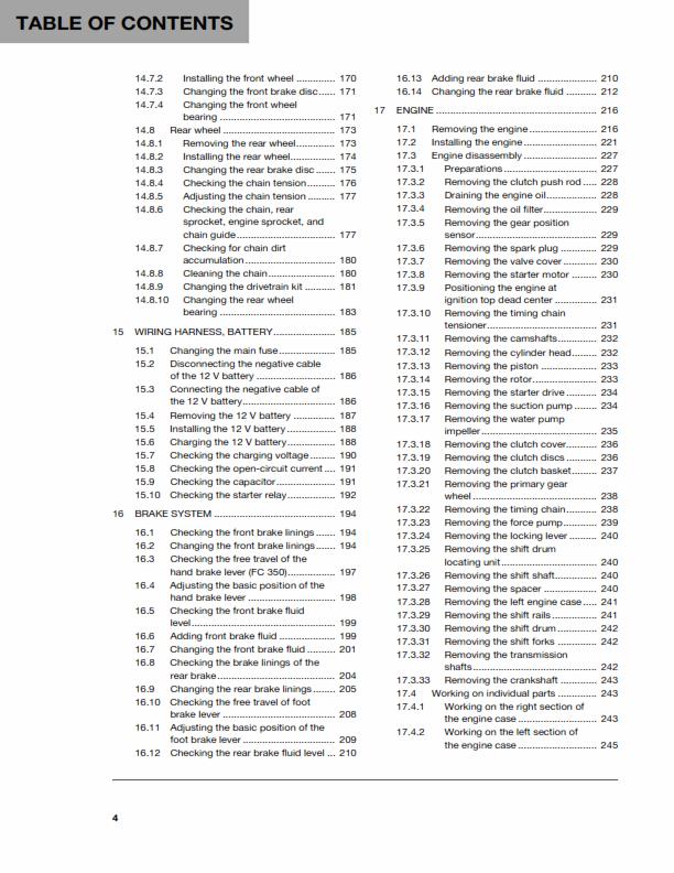 HUSQVARNA FC 350 FX 350 2019 REPAIR WORKSHOP SERVICE MANUAL REPRINTED COMB BOUND