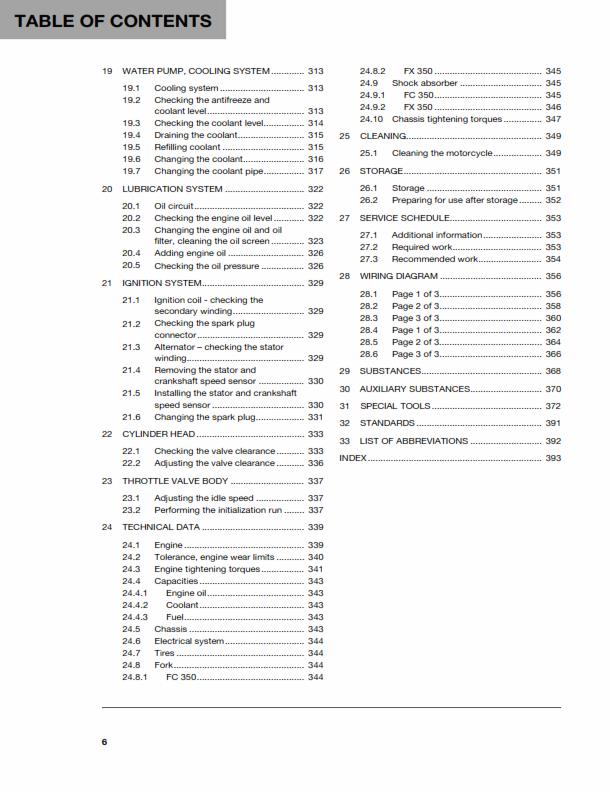 HUSQVARNA FC 350 FX 350 2019 REPAIR WORKSHOP SERVICE MANUAL REPRINTED COMB BOUND