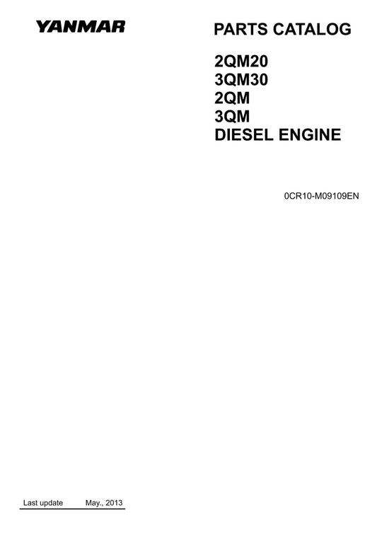 YANMAR 2QM20 2QM 3QM30 3QM DIESEL ENGINE PARTS MANUAL REPRINTED 1979 EDITION