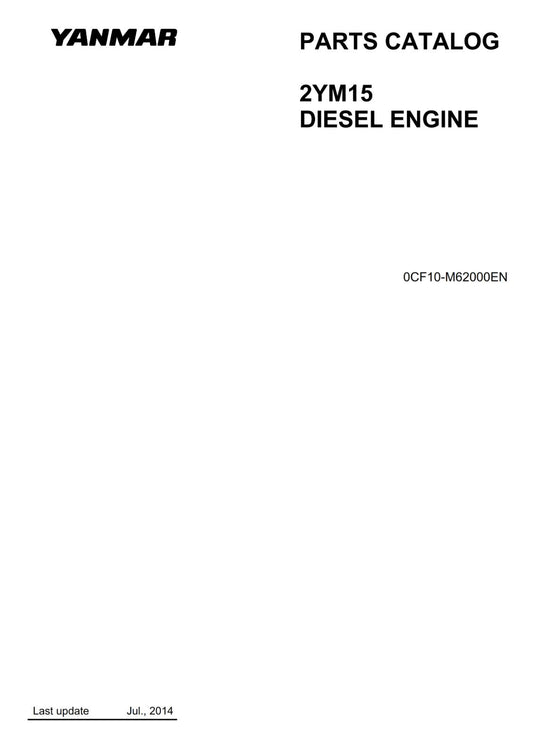 YANMAR 2YM15 DIESEL ENGINE PARTS MANUAL REPRINTED 2014 EDITION