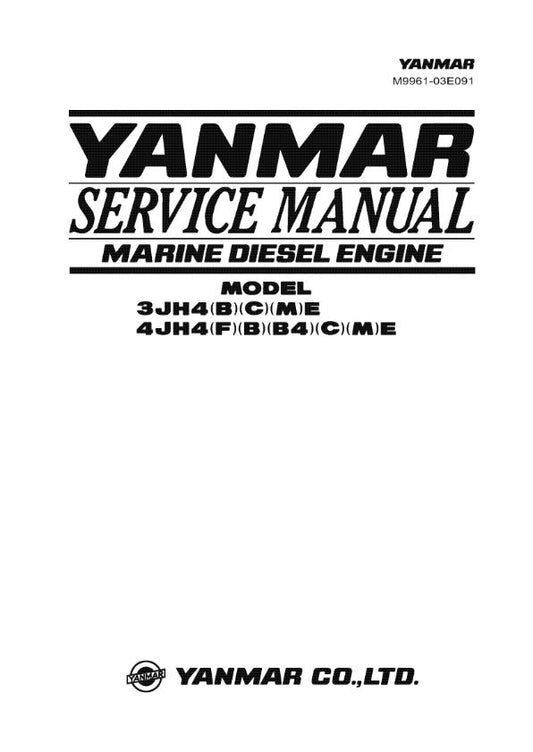 YANMAR DIESEL ENGINE 3JH4-B-C-M-E 4JH4-F-B-B4-C-M-E SERVICE MANUAL REPRINTED