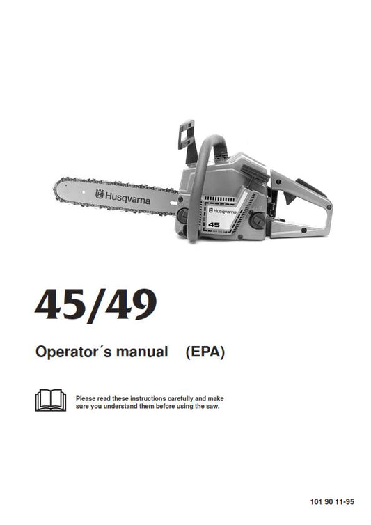 HUSQVARNA CHAINSAW 45 / 49 OPERATORS MANUAL REPRINTED