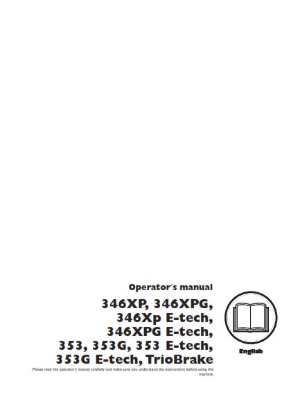 HUSQVARNA CHAINSAW 346 XP XPG ETECH 353 TRIOBRAKE OPERATORS MANUAL REPRINTED