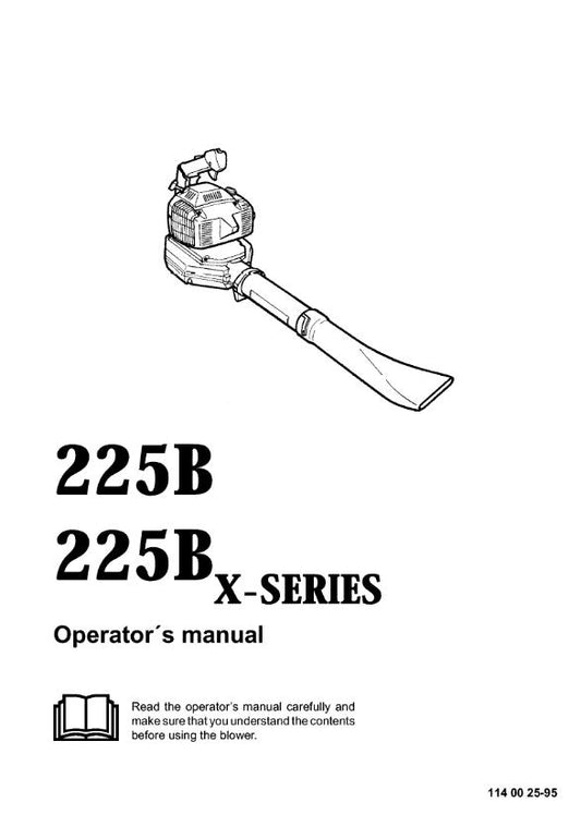 HUSQVARNA BLOWER 225B X SERIES OPERATOR MANUAL REPRINTED COMB BOUND