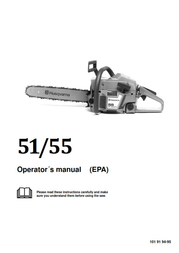 HUSQVARNA CHAINSAW 55 55 OPERATOR MANUAL REPRINTED COMB BOUND