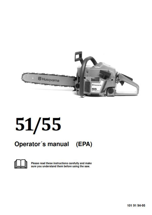 HUSQVARNA CHAINSAW 55 55 OPERATOR MANUAL REPRINTED COMB BOUND