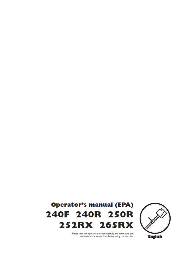 HUSQVARNA 240F 240R 250R 252RX 265RX OPERATOR MANUAL REPRINTED COMB BOUND 2007