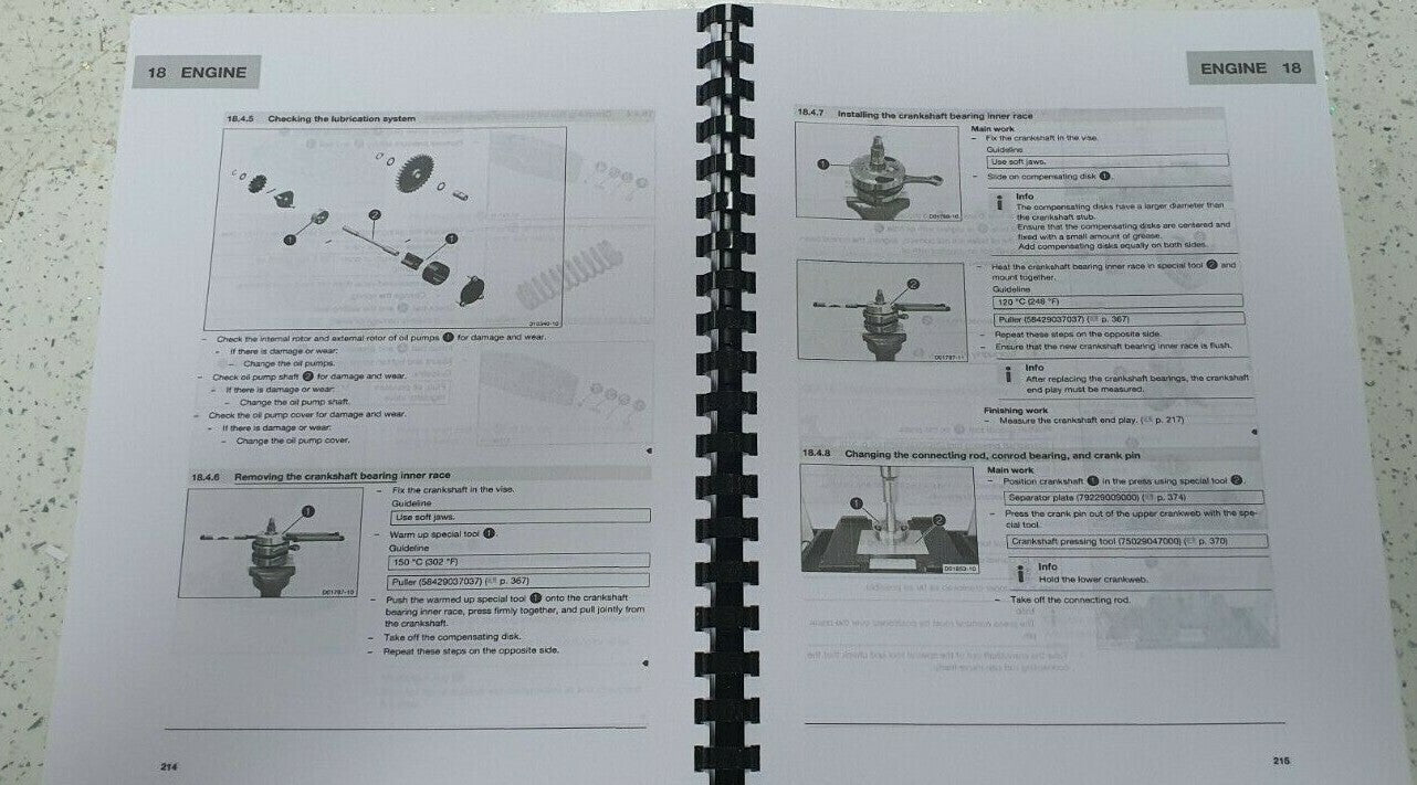 HUSQVARNA FE 350 2018 REPAIR WORKSHOP SERVICE MANUAL REPRINTED COMB BOUND