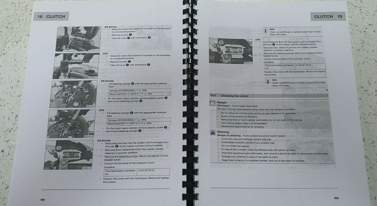 HUSQVARNA FE 350 2018 REPAIR WORKSHOP SERVICE MANUAL REPRINTED COMB BOUND