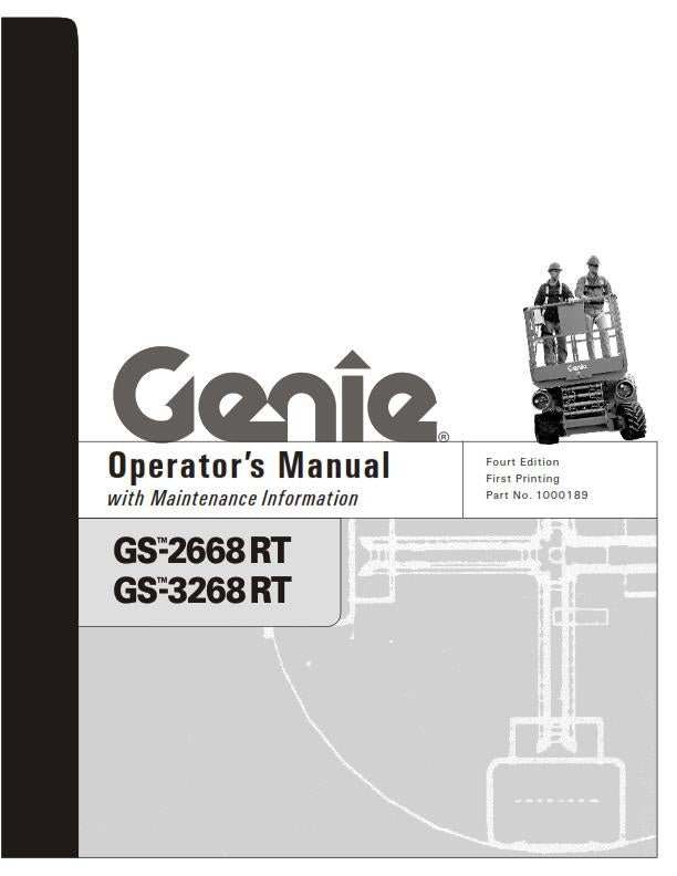 GENIE GS-2668 RT GS-3268 RT OPERATOR MANUAL REPRINTED 2005 EDITION