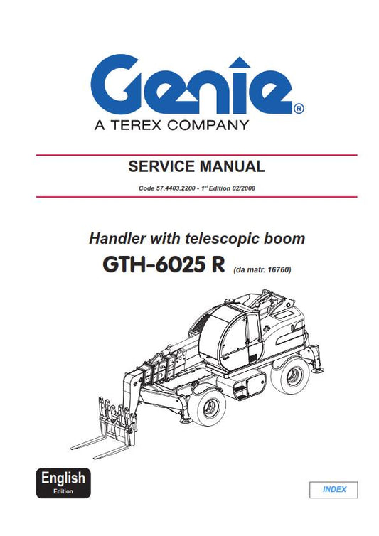 GENIE GTH-6025 R SERVICE WORKSHOP REPAIR MANUAL REPRINTED 2008 EDITION