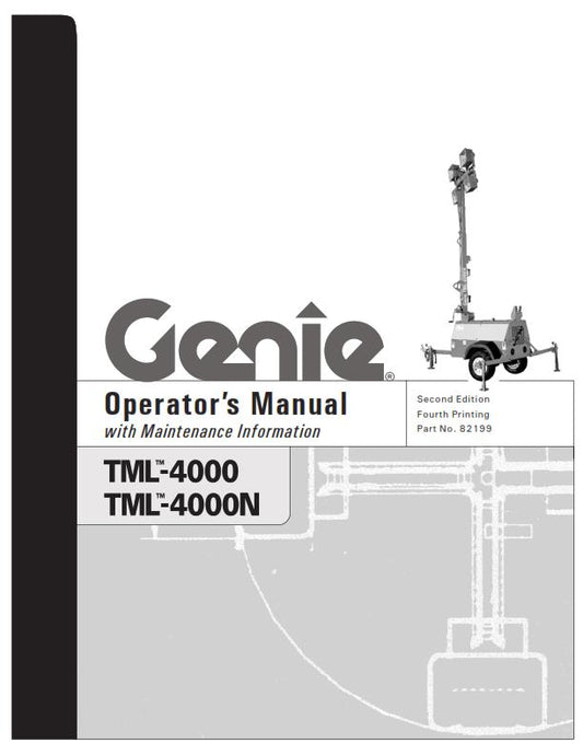 GENIE TML-4000 TML-4000N OPERATOR MANUAL REPRINTED 2002 EDITION