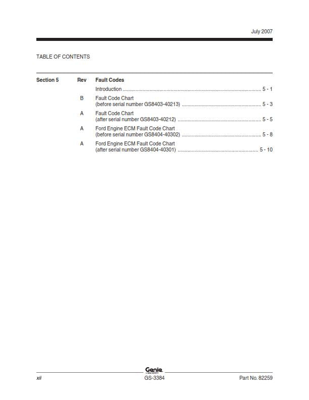GENIE GS-3384 SERVICE WORKSHOP REPAIR MANUAL REPRINTED 2008 EDITION