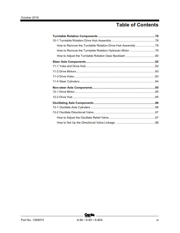 GENIE S-80 S-85 S-80X SERVICE WORKSHOP REPAIR MANUAL REPRINTED 2016 EDITION