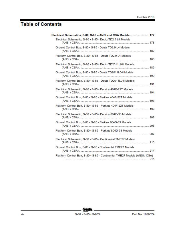 GENIE S-80 S-85 S-80X SERVICE WORKSHOP REPAIR MANUAL REPRINTED 2016 EDITION