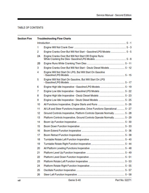 GENIE S-40 SERVICE WORKSHOP REPAIR MANUAL REPRINTED 2008 EDITION