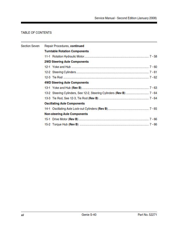 GENIE S-40 SERVICE WORKSHOP REPAIR MANUAL REPRINTED 2008 EDITION