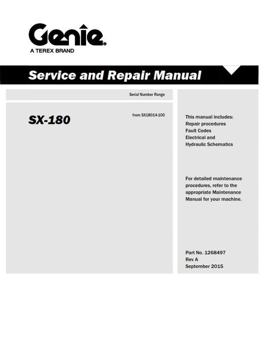 GENIE SX-80 SERVICE WORKSHOP REPAIR MANUAL REPRINTED 2015 EDITION