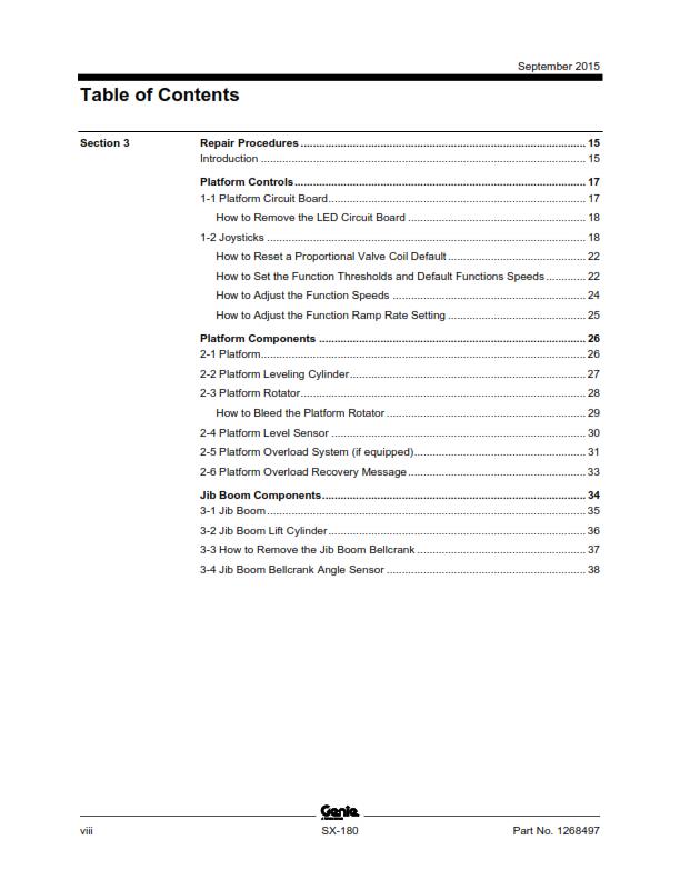 GENIE SX-80 SERVICE WORKSHOP REPAIR MANUAL REPRINTED 2015 EDITION