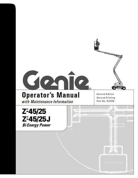 GENIE Z-45/25 J OPERATOR MANUAL REPRINTED AUG 2004 EDITION