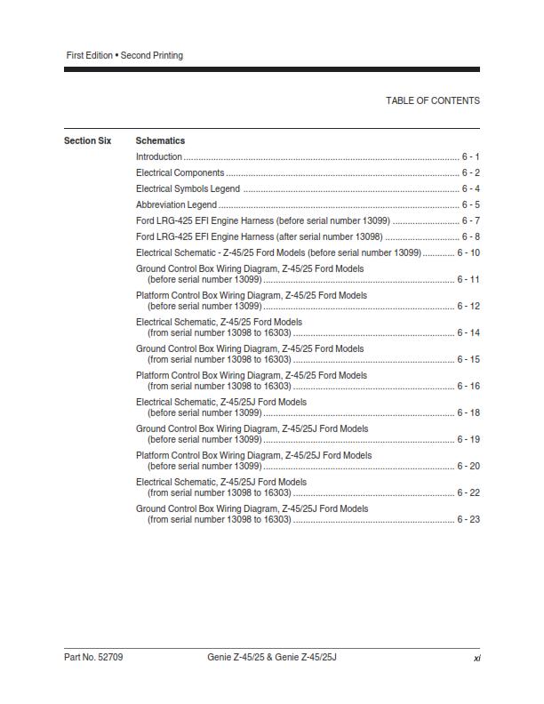GENIE Z-45/25 Z-45/25J SERVICE WORKSHOP REPAIR MANUAL REPRINTED SEP 2000 EDITION