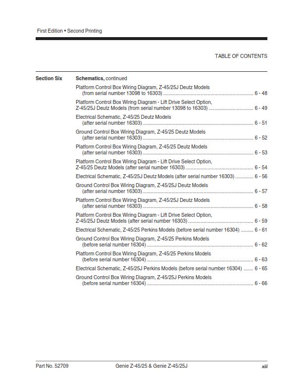 GENIE Z-45/25 Z-45/25J SERVICE WORKSHOP REPAIR MANUAL REPRINTED SEP 2000 EDITION