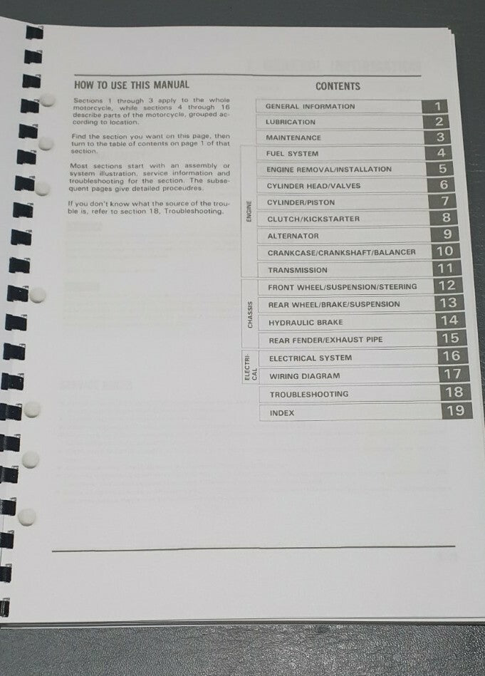 HONDA XR250R SERVICE WORKSHOP MANUAL 1986-1995 REPRINTED COMB BOUND