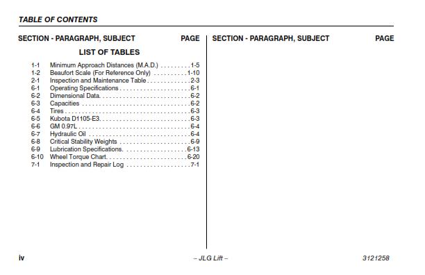 JLG 340AJ OPERATION & SAFETY MANUAL REPRINTED MAY 2012 EDITION