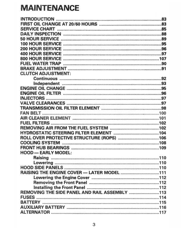 CASE 1190 TRACTOR OPERATOR MANUAL REPRINTED MAY 1983 REVISED EDITION