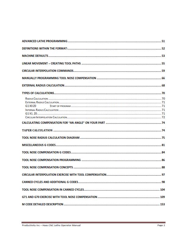 HAAS LATHE SERIES CNC LATHE OPERATOR TRAINING MANUAL REPRINTED COMB BOUND