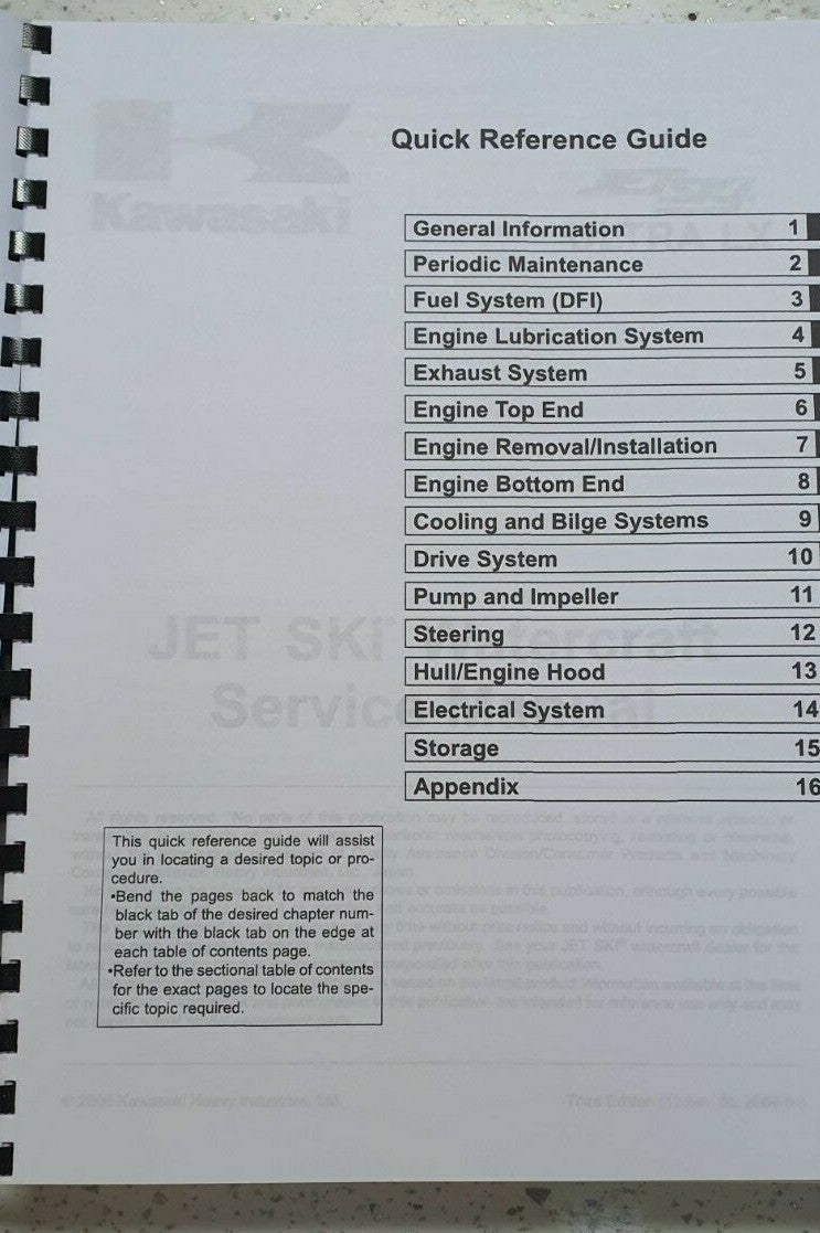 KAWASAKI JET SKI WATERCRAFT ULTRA LX SERVICE MANUAL 07 - 09 EDITION REPRINTED