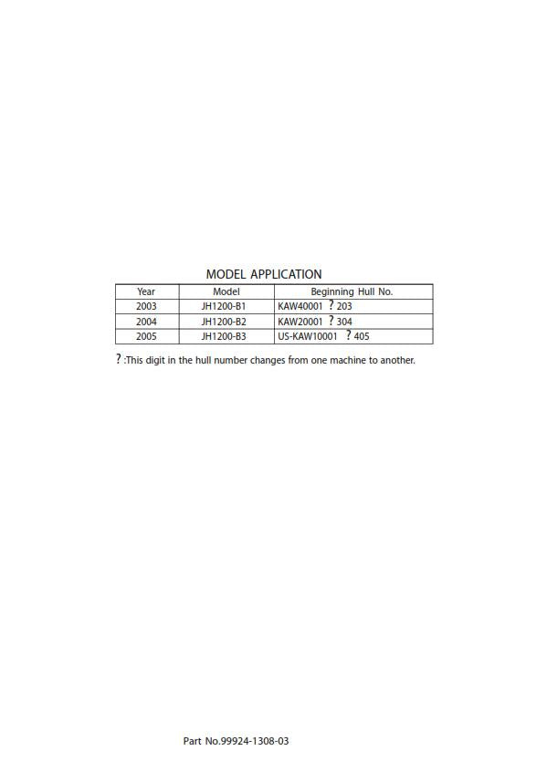 KAWASAKI JET SKI WATERCRAFT ULTRA 150 SERVICE MANUAL 03 - 05 EDITION REPRINTED
