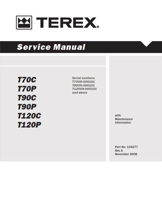 TEREX T70C T70P T90C T90P T120C T120P SERVICE WORKSHOP REPAIR MANUAL REPRINTED