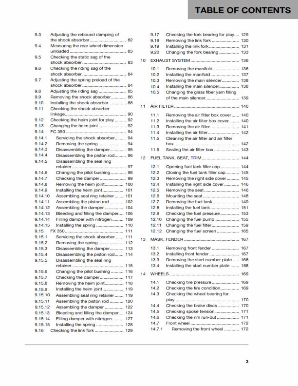 HUSQVARNA FC 350 FX 350 2018 REPAIR WORKSHOP SERVICE MANUAL REPRINTED COMB BOUND