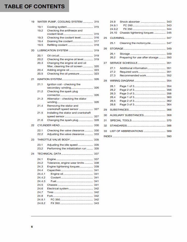 HUSQVARNA FC 350 FX 350 2018 REPAIR WORKSHOP SERVICE MANUAL REPRINTED COMB BOUND