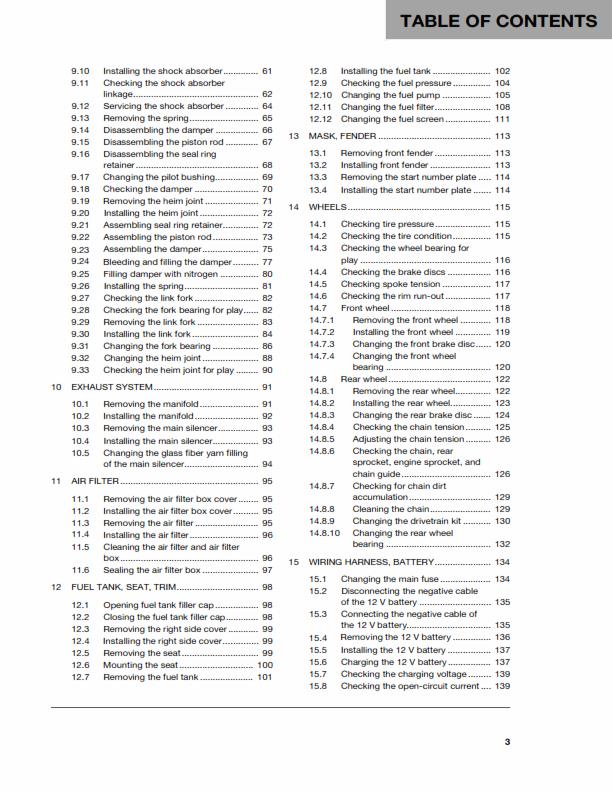HUSQVARNA FC 250 2018 REPAIR WORKSHOP SERVICE MANUAL REPRINTED COMB BOUND