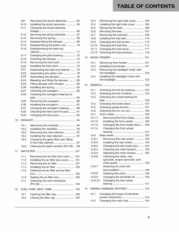 HUSQVARNA FE 450 FE 501 2017 REPAIR WORKSHOP SERVICE MANUAL REPRINTED COMB BOUND