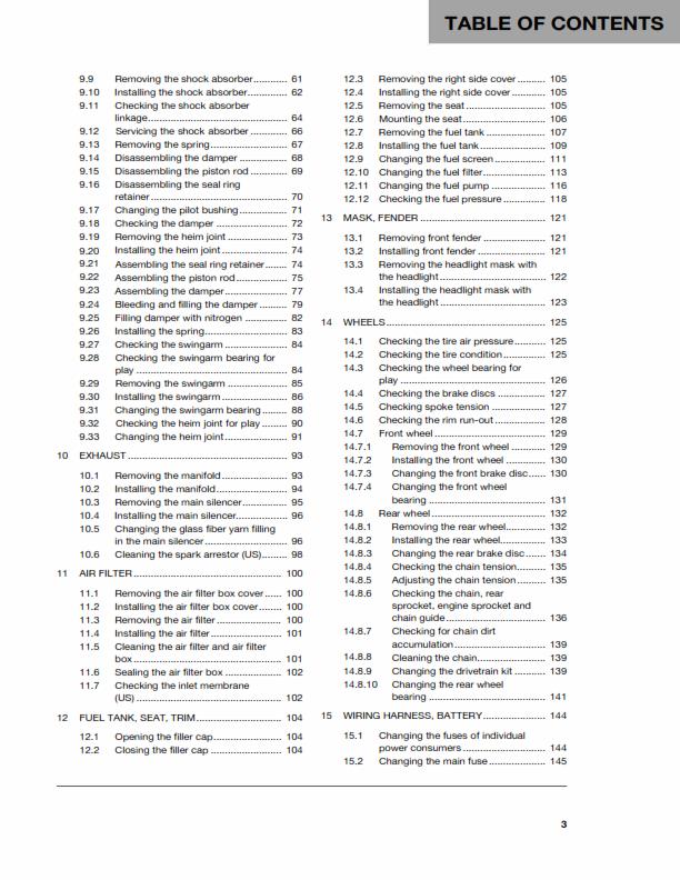 HUSQVARNA FE 250 2017 REPAIR WORKSHOP SERVICE MANUAL REPRINTED COMB BOUND