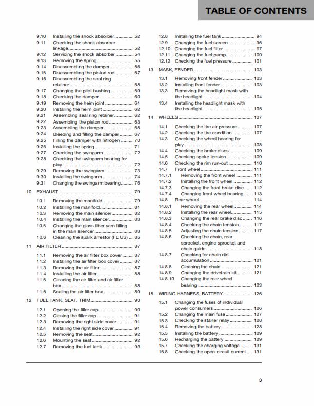 HUSQVARNA FE 250 2016 REPAIR WORKSHOP SERVICE MANUAL REPRINTED COMB BOUND