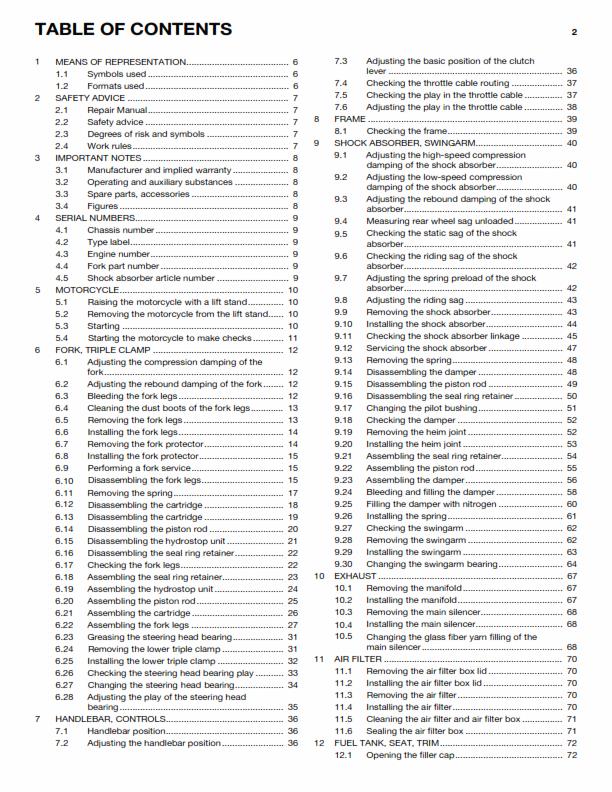 HUSQVARNA FC 250 2015 REPAIR WORKSHOP SERVICE MANUAL REPRINTED COMB BOUND