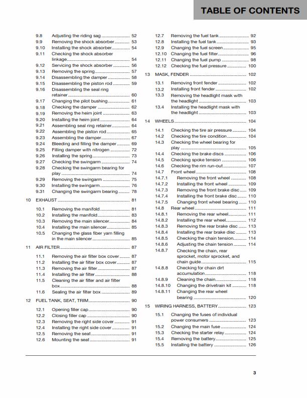 HUSQVARNA FE 450 FE 501 2014 REPAIR WORKSHOP SERVICE MANUAL REPRINTED COMB BOUND