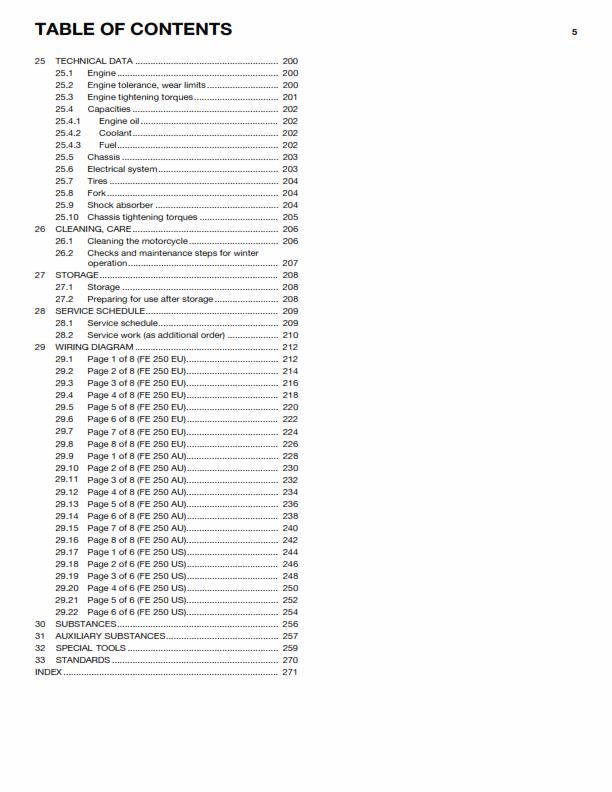 HUSQVARNA FE 250 EU AU US 2014 REPAIR WORKSHOP SERVICE MANUAL REPRINTED