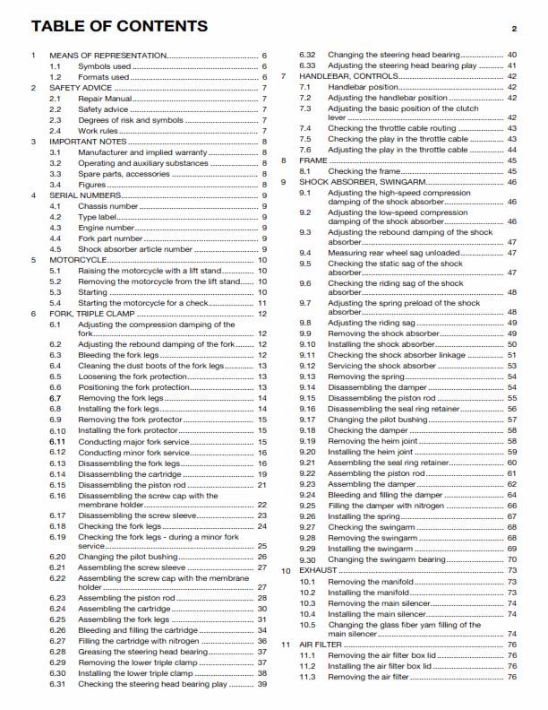 HUSQVARNA FC 450 EU 2014 REPAIR WORKSHOP SERVICE MANUAL REPRINTED COMB BOUND