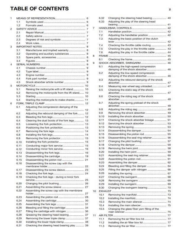 HUSQVARNA FC 250 EU 2014 REPAIR WORKSHOP SERVICE MANUAL REPRINTED COMB BOUND