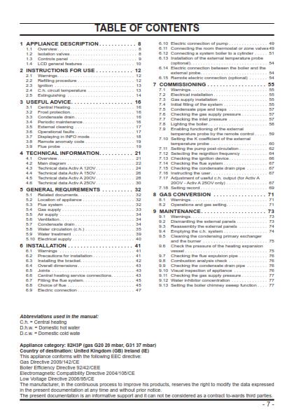 BIASI ACTIVA 12OV 15OV 20OV 25OV USER MANUAL INSTALLATION INSTRUCTIONS REPRINTED