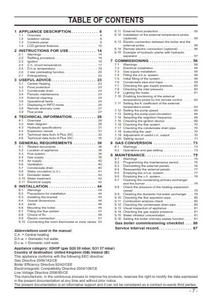 BIASI ACTIV A PLUS 30C 35C USER MANUAL INSTALLATION MANUAL REPRINTED COMB BOUND