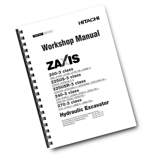 HITACHI ZAXIS 200-3 225US-3 225USR-3 240-3 270-3 WORKSHOP MANUAL REPRINTED 2006