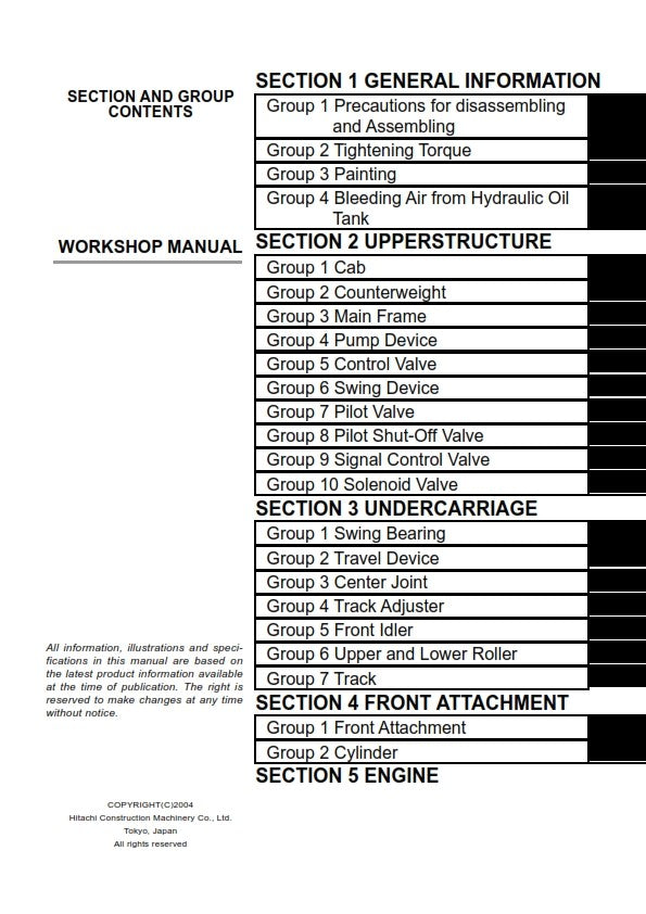 HITACHI ZAXIS 200 225USR 225US 230 270 EXCAVATOR WORKSHOP MANUAL REPRINTED